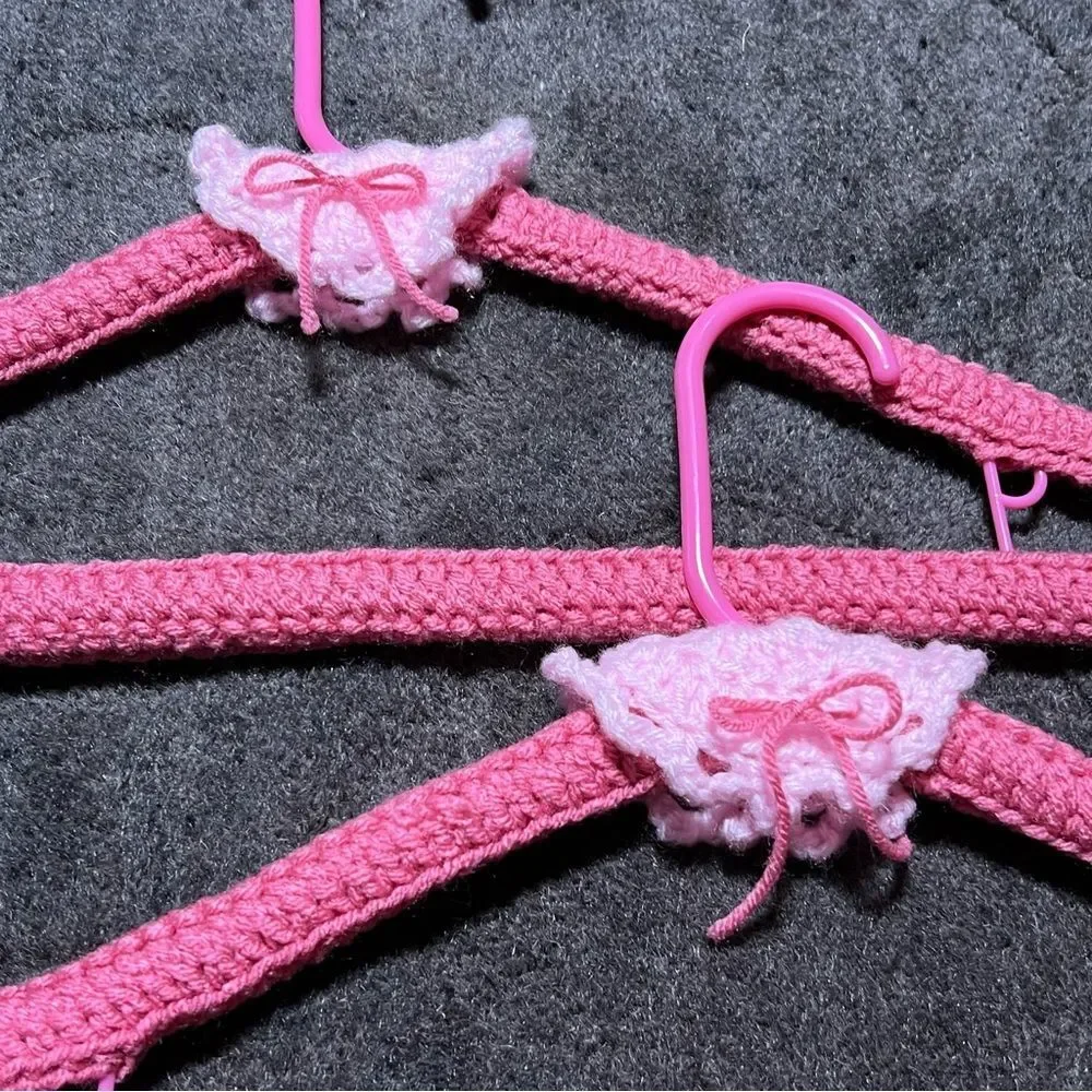 Hand crocheted hangers